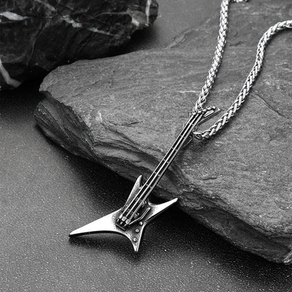 Rock Guitar Pendant Music Necklace for