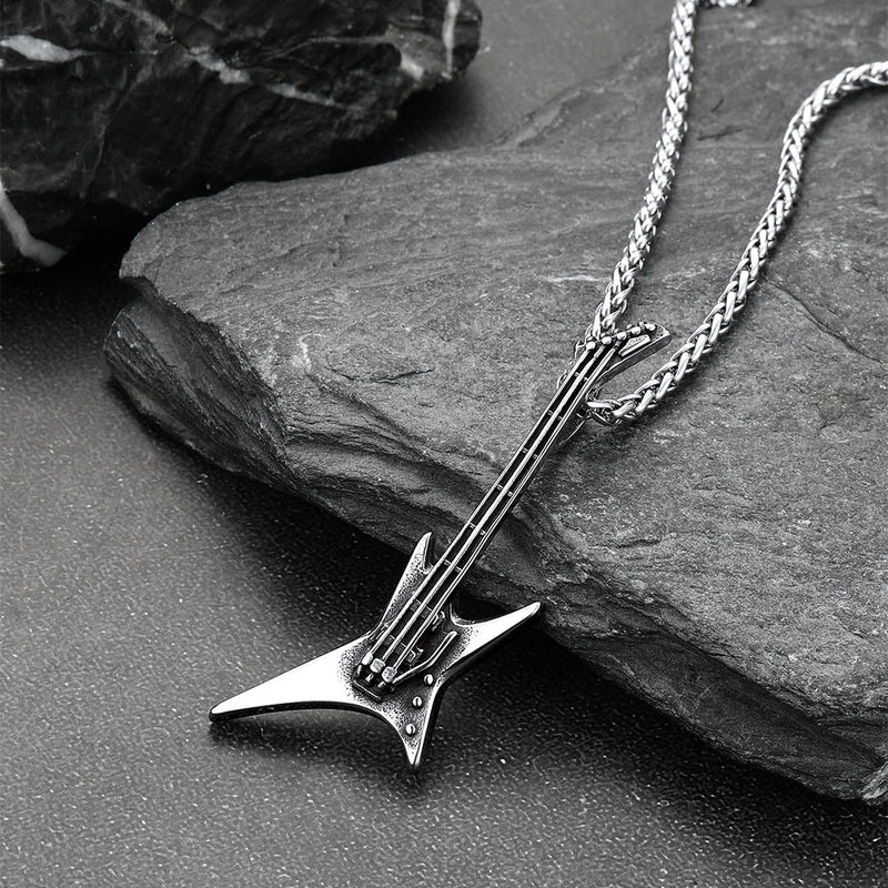 Rock Guitar Pendant Music Necklace for