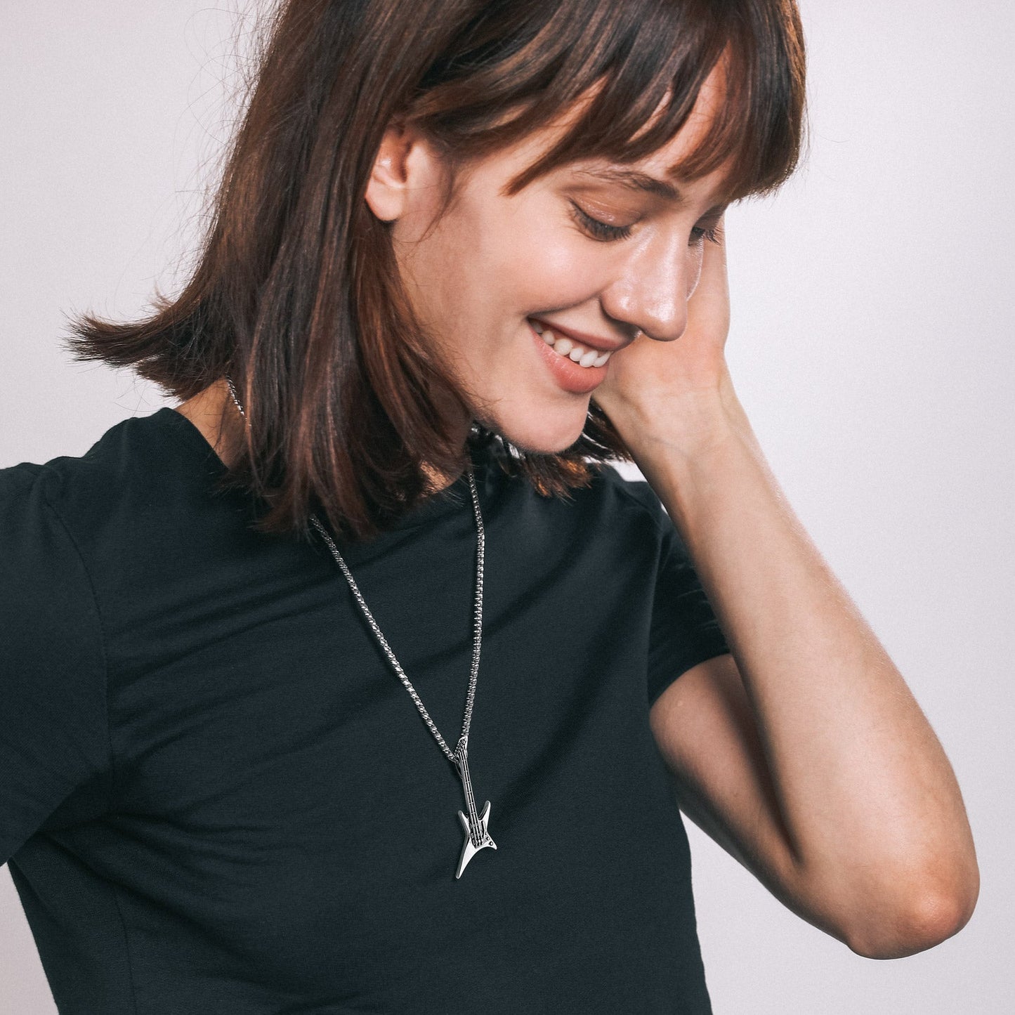 Rock Guitar Pendant Music Necklace for