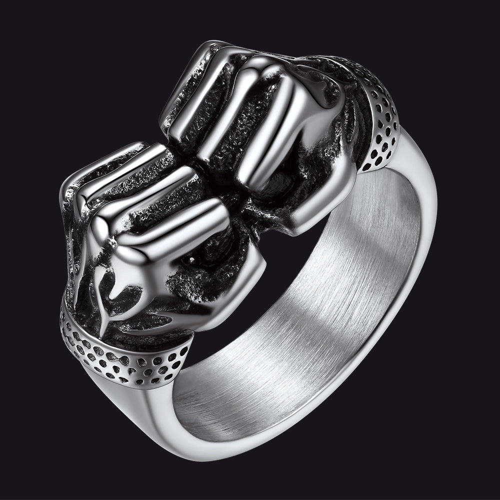 Faithheart Punk Rock Stainless Steel Boxing Fist Ring for
