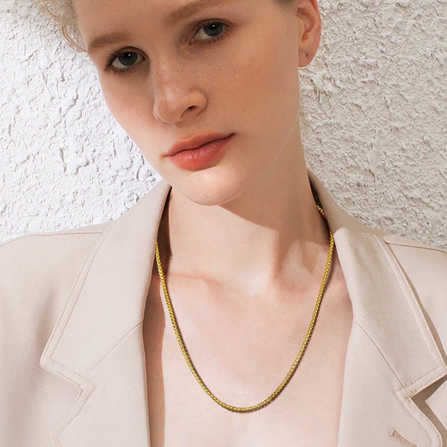 Hollow Rolo Box Link Chain Necklace for , 3/6mm Width