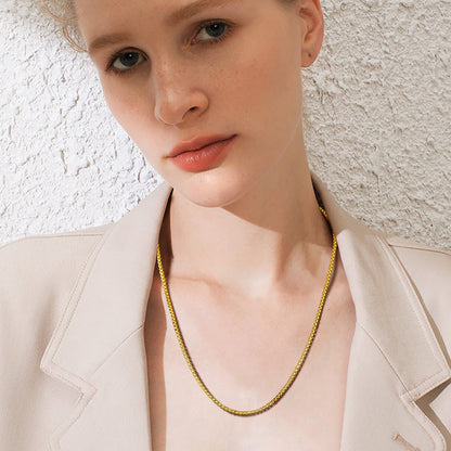 Hollow Rolo Box Link Chain Necklace for , 3/6mm Width