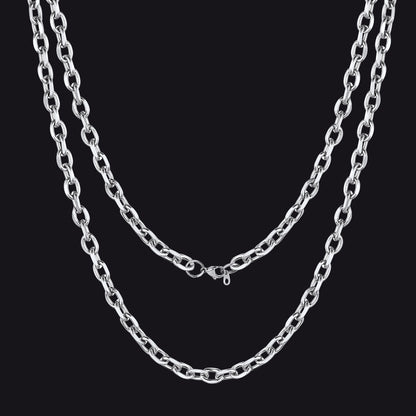 Classic Rolo Cable Link Chain Necklace Stainless Steel Chain for