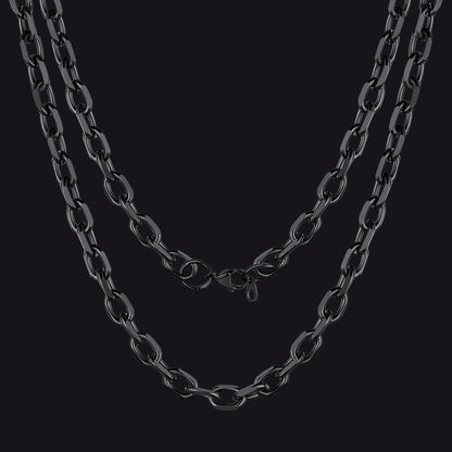 Classic Rolo Cable Link Chain Necklace Stainless Steel Chain for