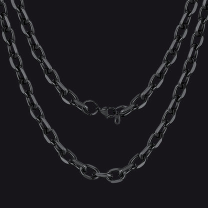 Classic Rolo Cable Link Chain Necklace Stainless Steel Chain for