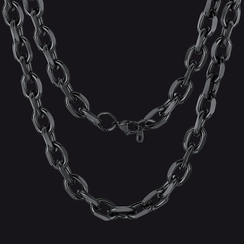 Classic Rolo Cable Link Chain Necklace Stainless Steel Chain for