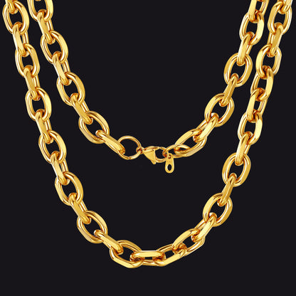 Classic Rolo Cable Link Chain Necklace Stainless Steel Chain for