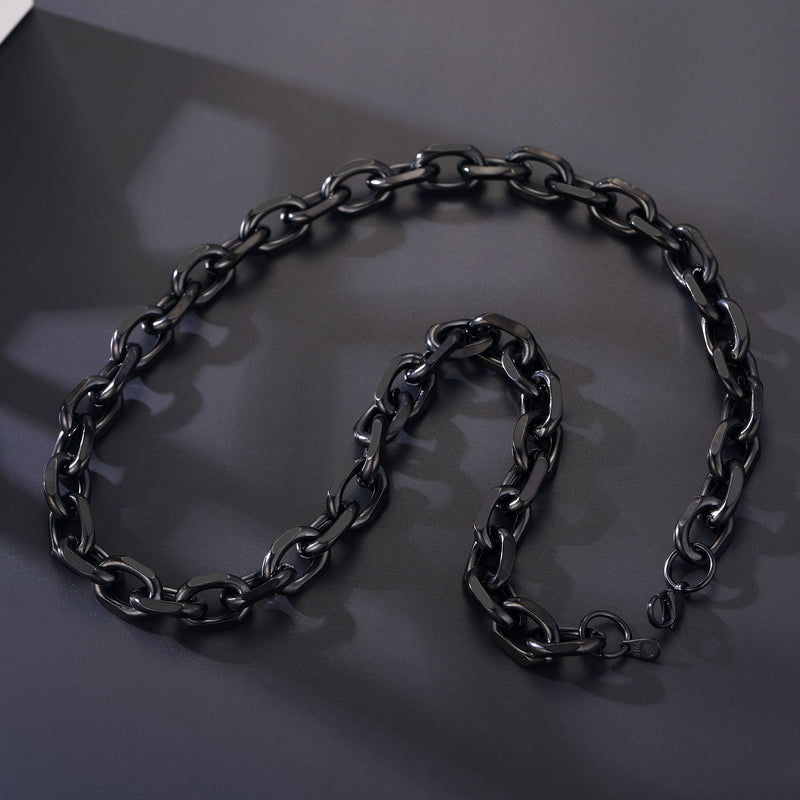 9mm Rolo Link Chain Necklace & Bracelet Set for