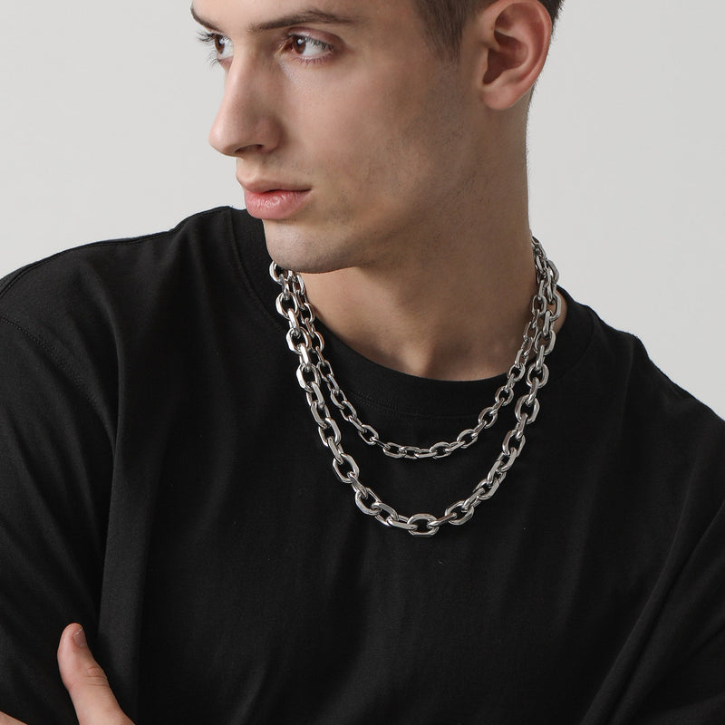 Classic Rolo Cable Link Chain Necklace Stainless Steel Chain for