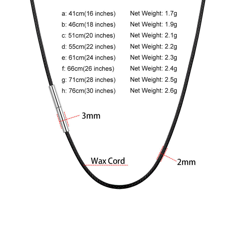 2mm Wide Wax Rope Braided Leather Necklaces Chain for Diy Pendant