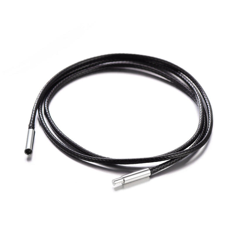2mm Wide Wax Rope Braided Leather Necklaces Chain for Diy Pendant