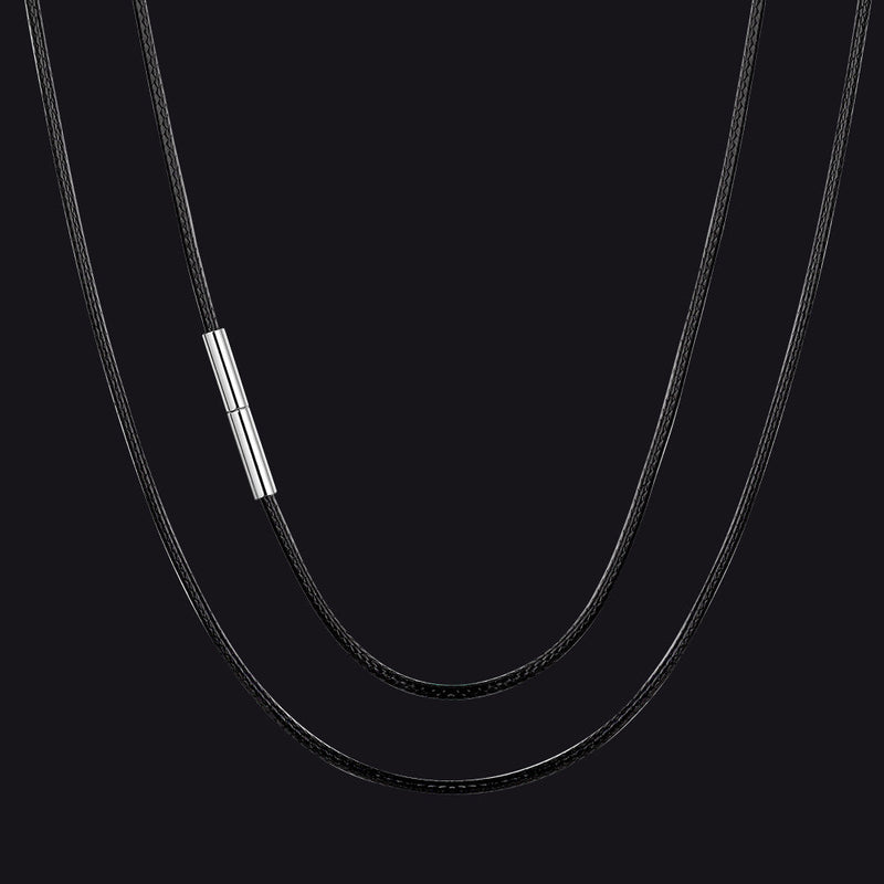 2mm Wide Wax Rope Braided Leather Necklaces Chain for Diy Pendant