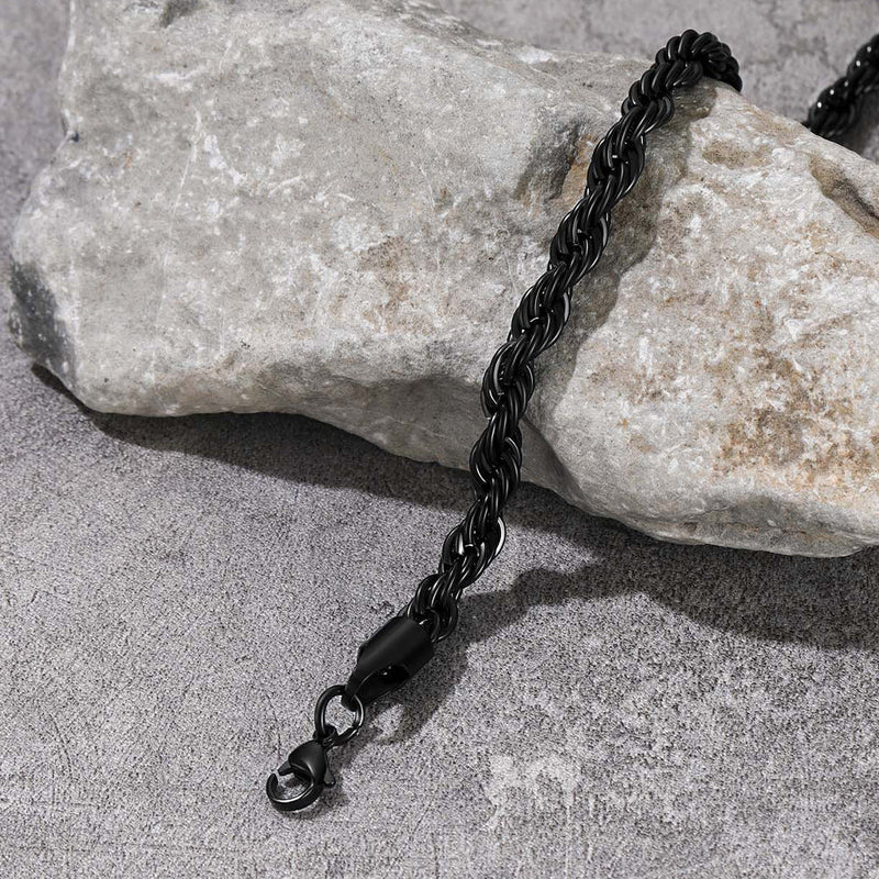 3mm/6mm Link Rope Chain Bracelet for