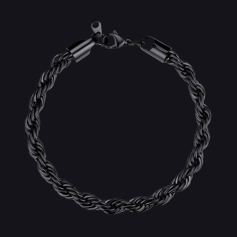 3mm/6mm Link Rope Chain Bracelet for