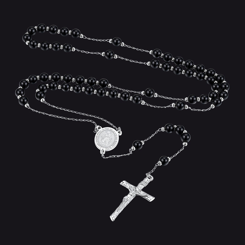 Catholic Virgin Mary Rosary Beads Necklace for