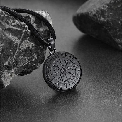 Personalized Photo Locket Necklace With Viking Compass for
