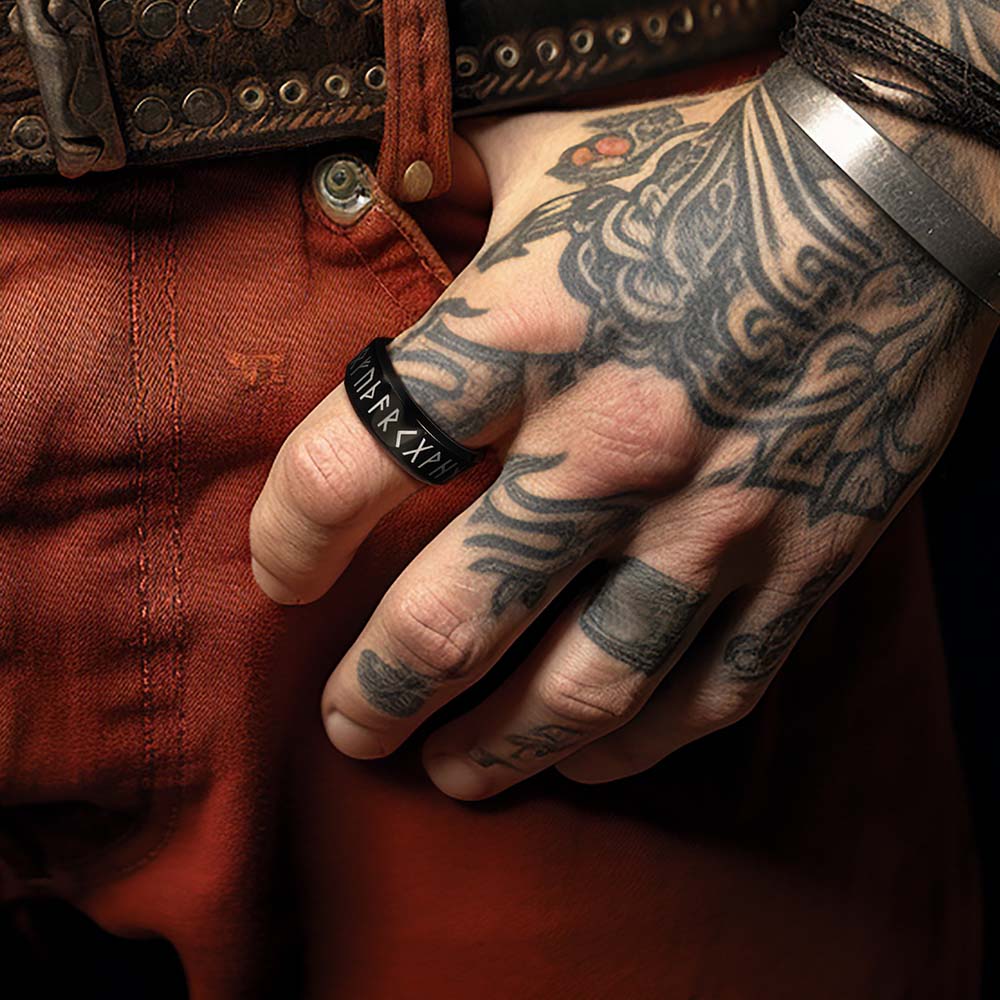 Norse Viking Runes Viking Band Ring for 8mm