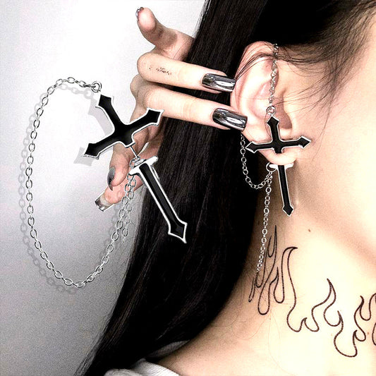 Metal Cross Earrings
