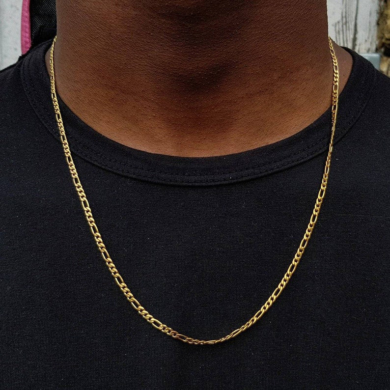 Figaro Link Chain Necklace in Sterling Silver