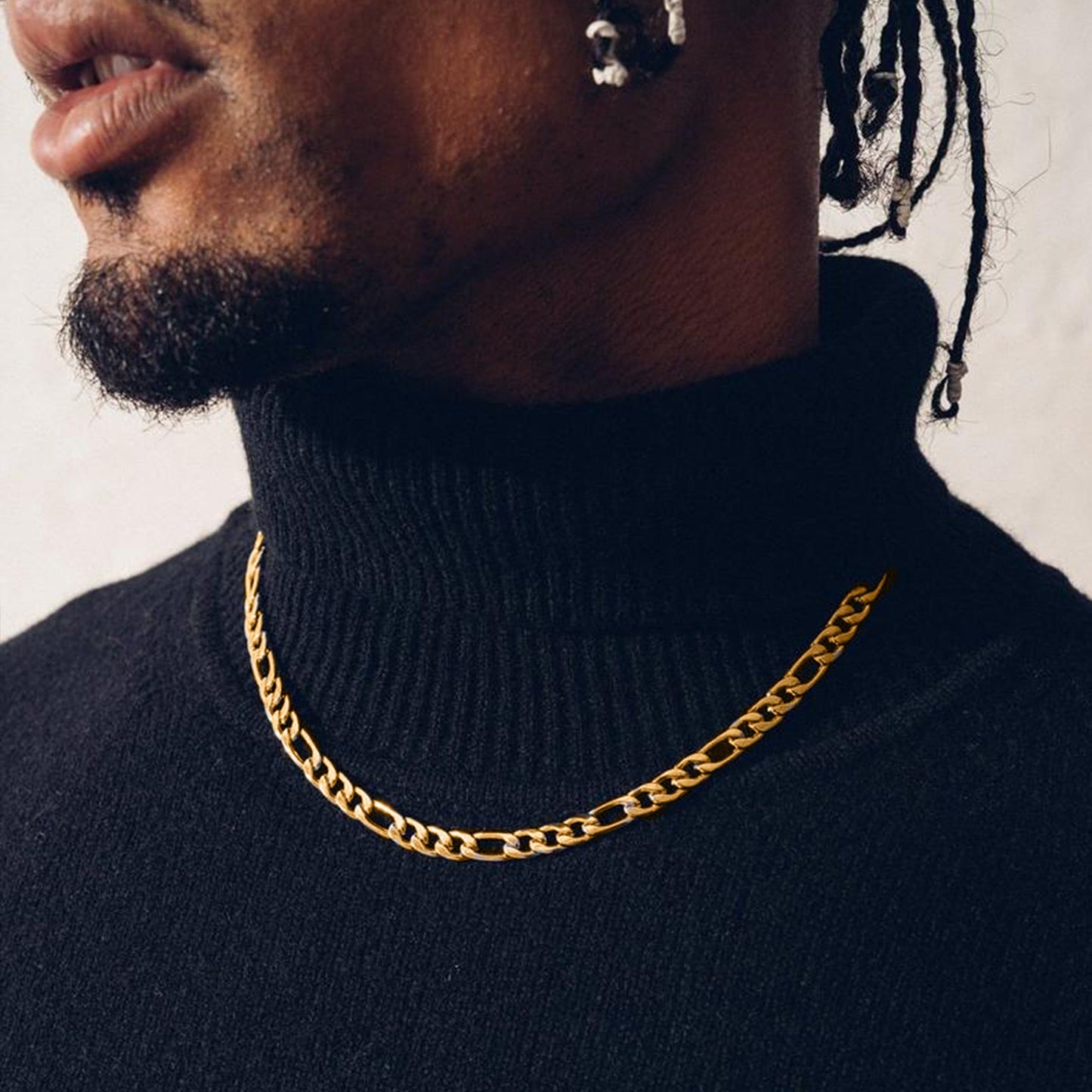 Figaro Link Chain Necklace in Sterling Silver