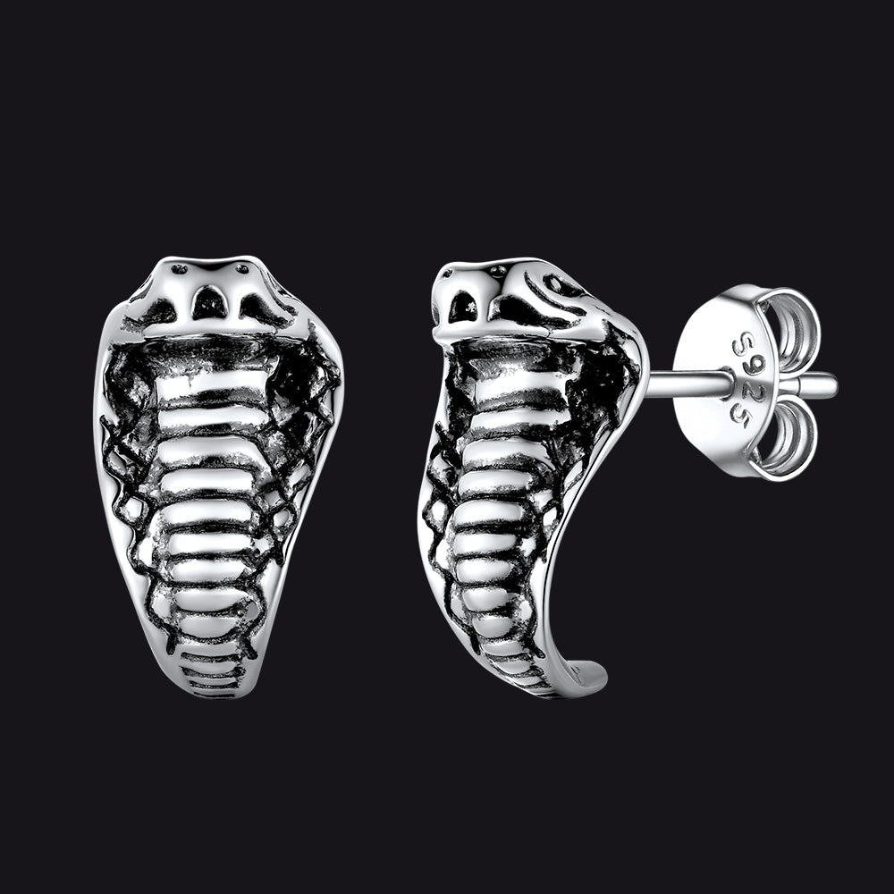 Punk Cobra Snake Stud Earrings for