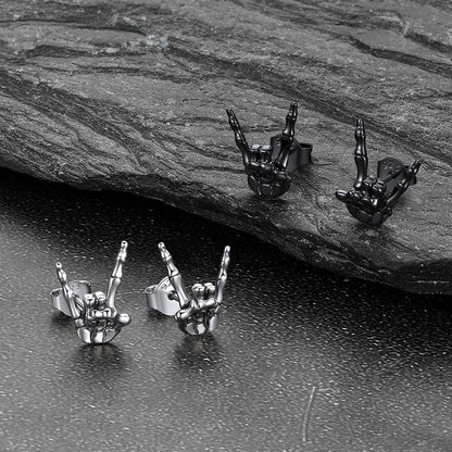Skeleton Hand Stud Earrings for – 925 Sterling Silver Gothic Earrings