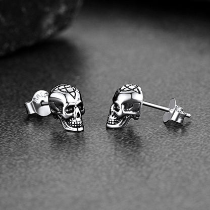 Celtic Triquetra Skull Stud Earrings for
