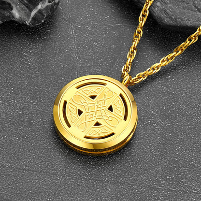 Custom Picture Celtic Knot Cross Locket Aromatherapy Essential Oil Necklaces for
