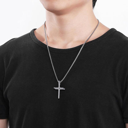 Christian Nail Cross Pendant Necklace for