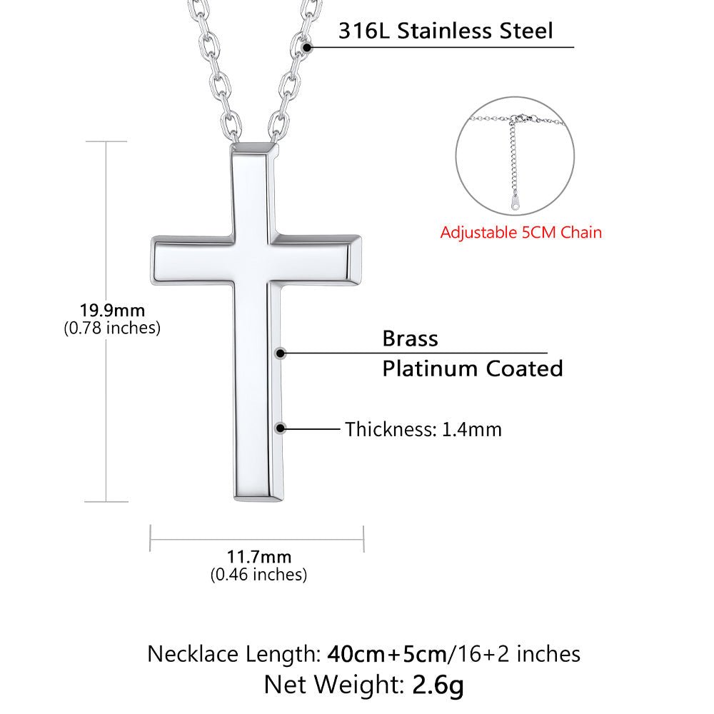 Dainty Cross Pendant Necklace for Mom, Christian Faith Pendant Necklace Gift