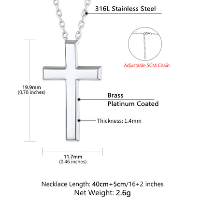 Dainty Cross Pendant Necklace for Mom, Christian Faith Pendant Necklace Gift