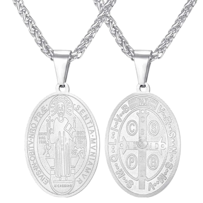 Saint Benedict Medal Necklace Christian Medals Necklaces