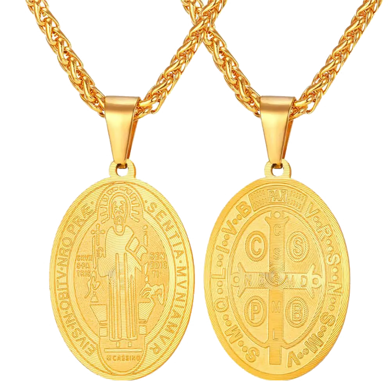 Saint Benedict Medal Necklace Christian Medals Necklaces