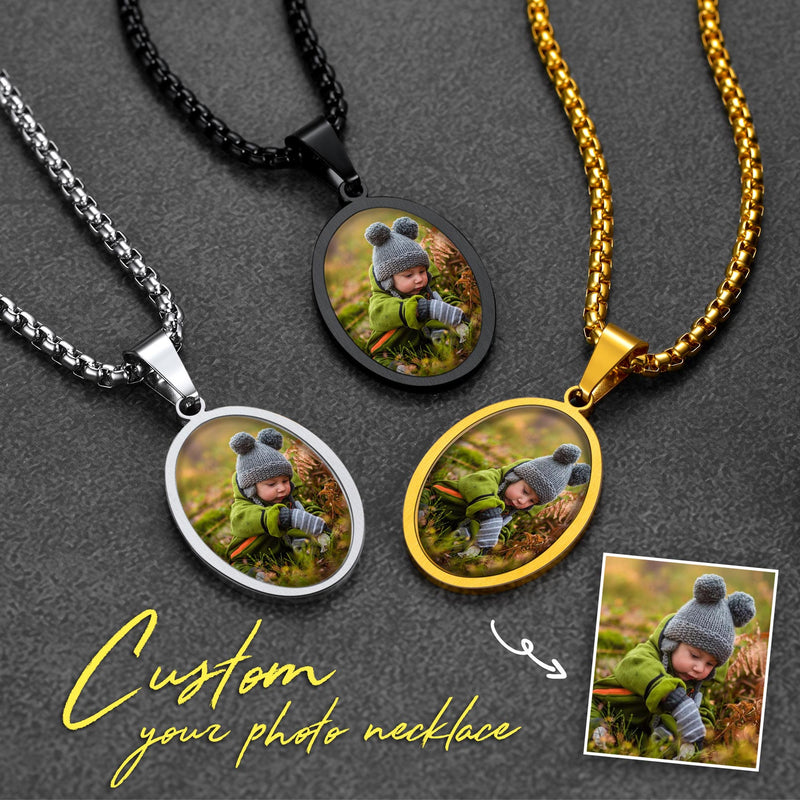 Personalized Saint Christopher Picture Necklace for