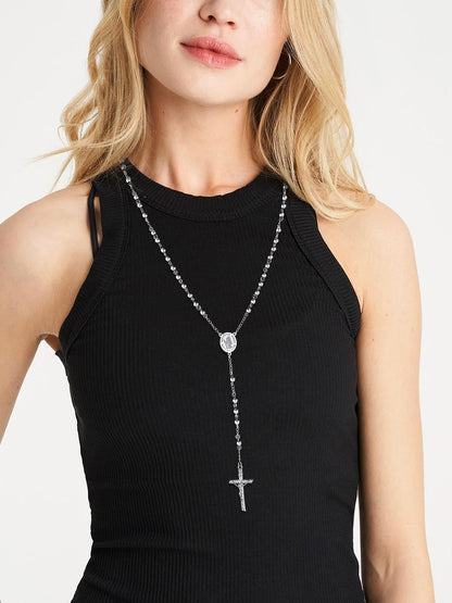 Rosary Beads Cross Necklace of Saint Christopher