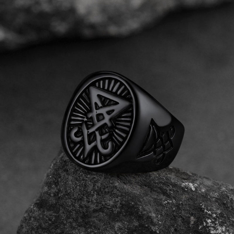 Satan Leviathan Cross Lucifer Signet Ring for