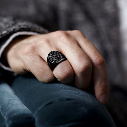 Satan Leviathan Cross Lucifer Signet Ring for