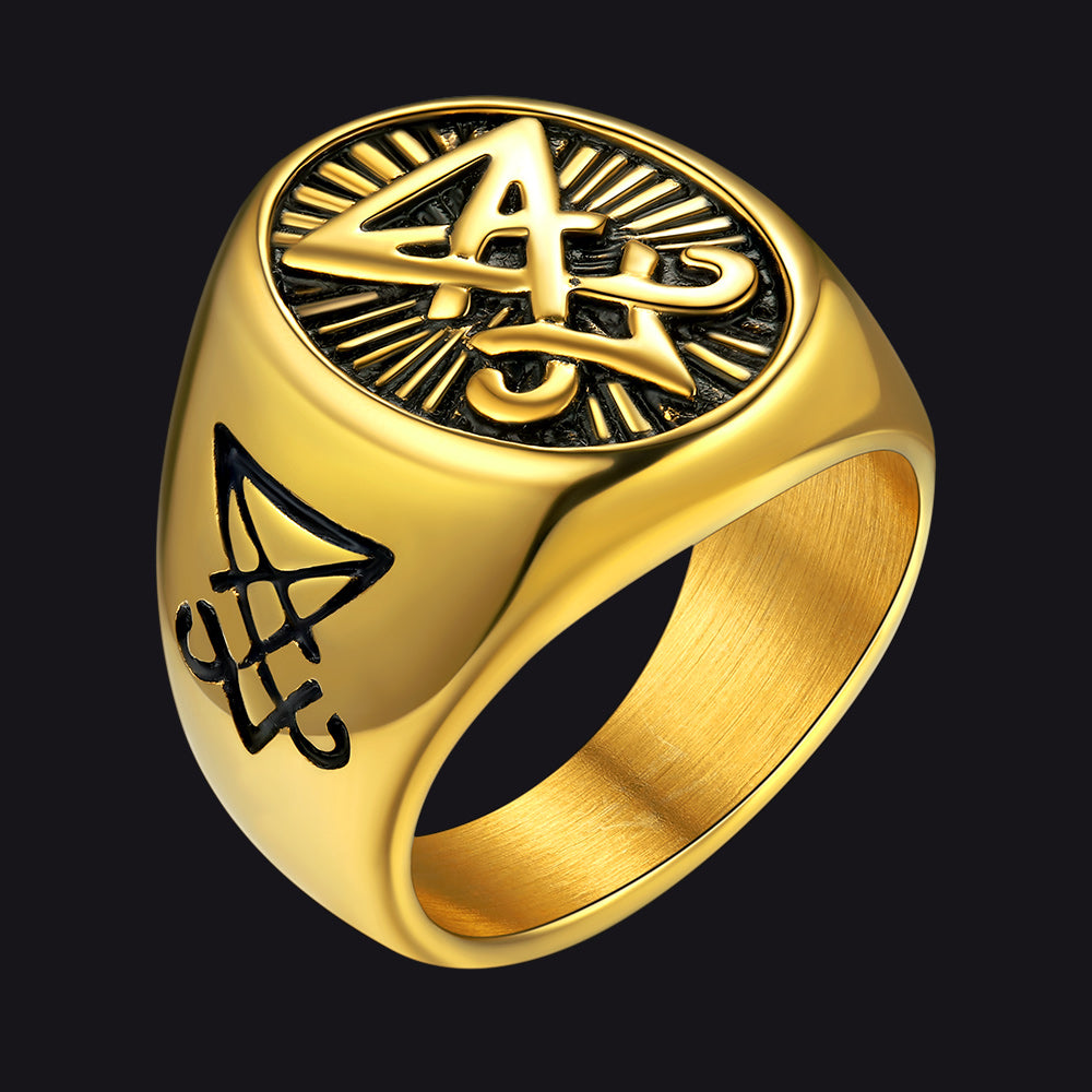 Satan Leviathan Cross Lucifer Signet Ring for