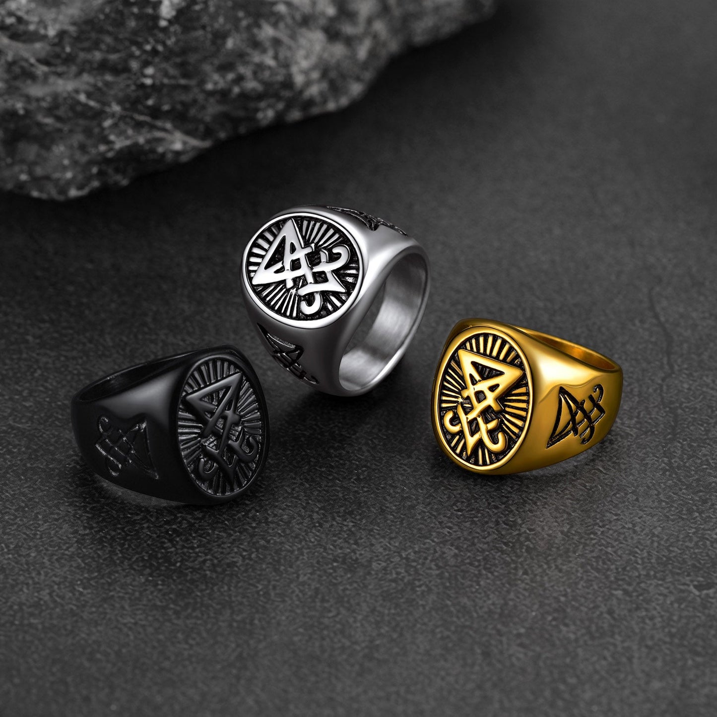 Satan Leviathan Cross Lucifer Signet Ring for