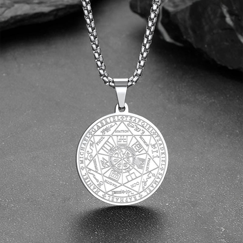 Seven Archangels Talisman Pentagram Pendant Necklace for