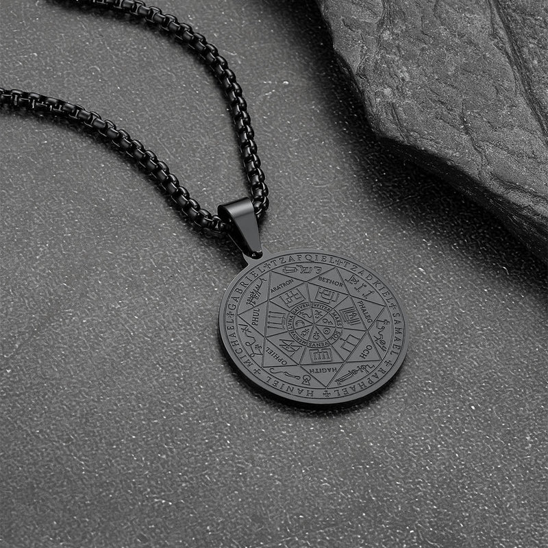 Seven Archangels Talisman Pentagram Pendant Necklace for