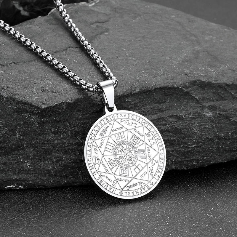 Seven Archangels Talisman Pentagram Pendant Necklace for