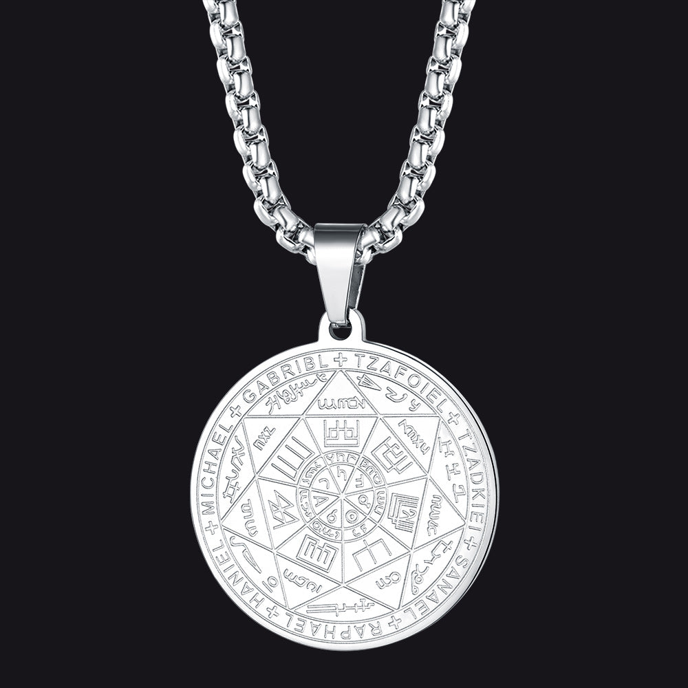 Seven Archangels Talisman Pentagram Pendant Necklace for