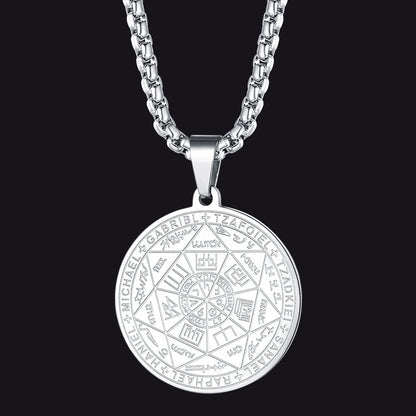 Seven Archangels Talisman Pentagram Pendant Necklace for