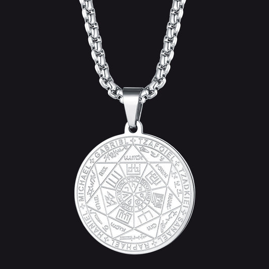 Seven Archangels Talisman Pentagram Pendant Necklace for