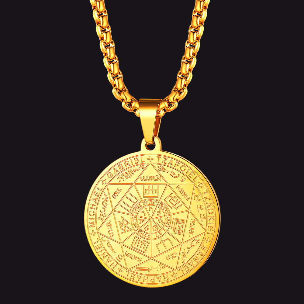 Seven Archangels Talisman Pentagram Pendant Necklace for