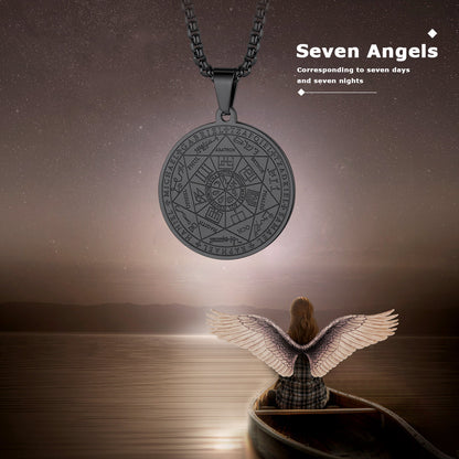 Seven Archangels Talisman Pentagram Pendant Necklace for