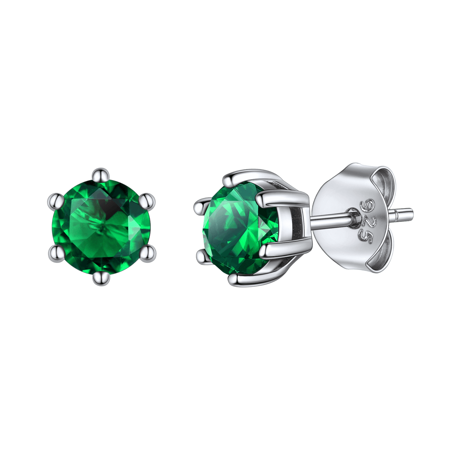 925 Sterling Silver Birthstone Stud Earrings for