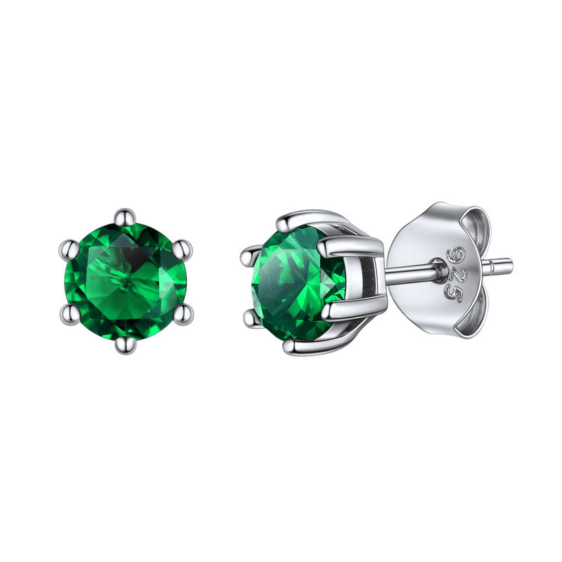 925 Sterling Silver Birthstone Stud Earrings for