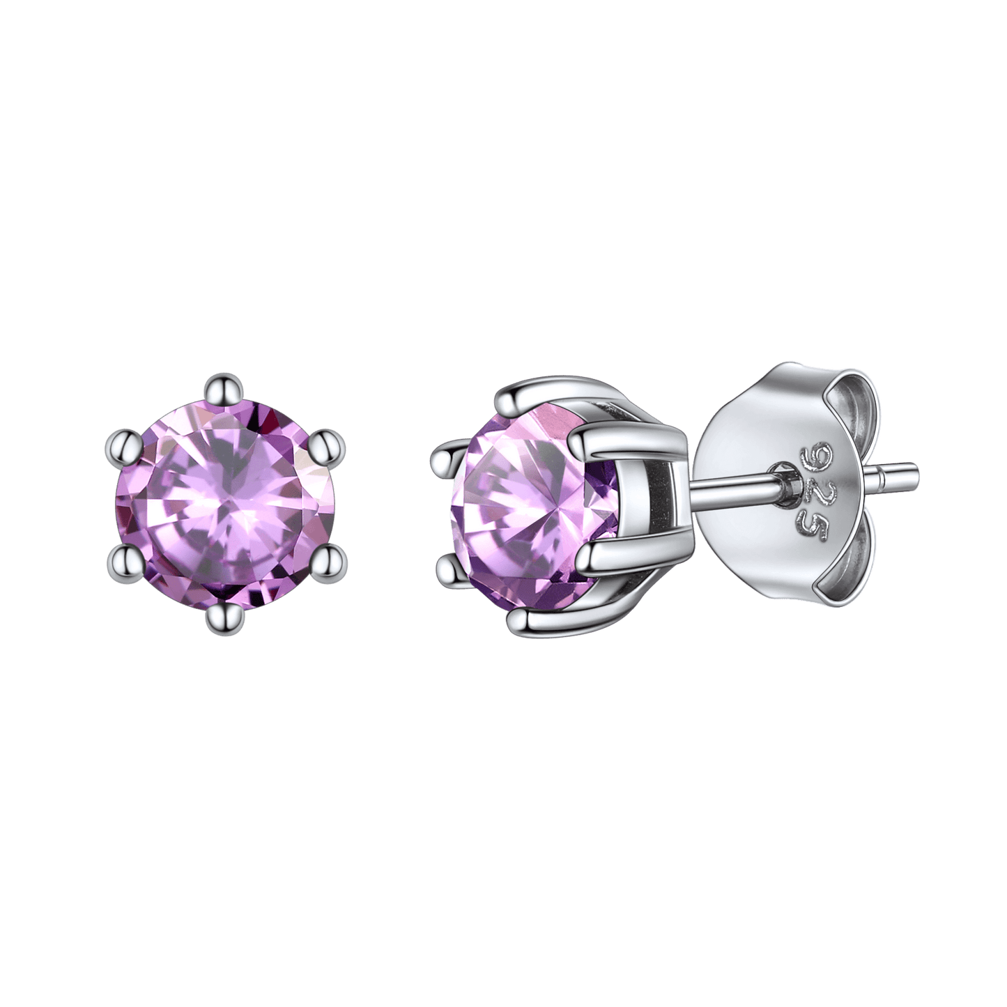925 Sterling Silver Birthstone Stud Earrings for